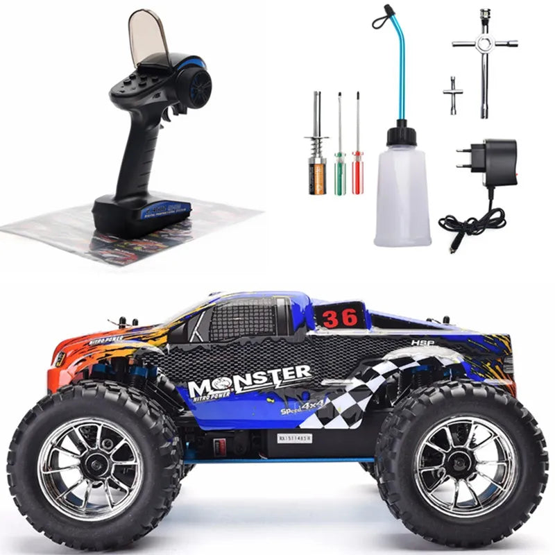 HSP RC Car 1:10 Scale Two Speed Off Road Monster Truck Nitro Gas Power 4wd Remote Control Car High Speed Hobby Racing RC Vehicle - Hot Wheelman & Collectibles